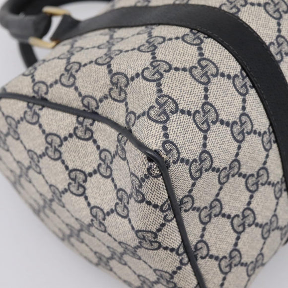 GUCCI GG Supreme Sherry Line Clutch Bag PVC Navy Gold 010 378 Auth 197885