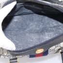 GUCCI GG Supreme Sherry Line Clutch Bag PVC Navy Gold 010 378 Auth 197885-16