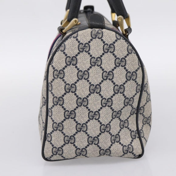 GUCCI GG Supreme Sherry Line Clutch Bag PVC Navy Gold 010 378 Auth 197885