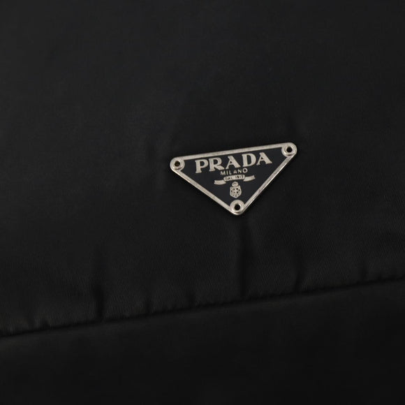 PRADA Shoulder Bag Nylon Black Silver Auth 197886