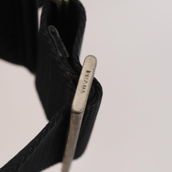 PRADA Shoulder Bag Nylon Black Silver Auth 197886
