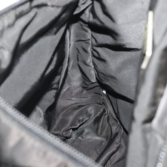 PRADA Shoulder Bag Nylon Black Silver Auth 197886