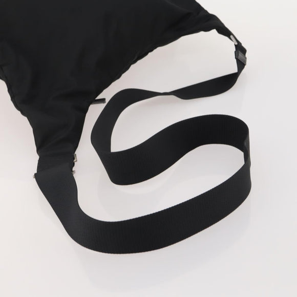 PRADA Shoulder Bag Nylon Black Silver Auth 197886