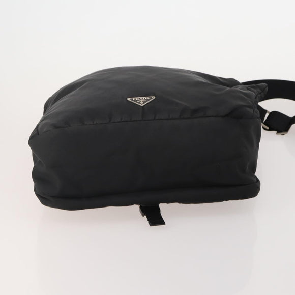 PRADA Shoulder Bag Nylon Black Silver Auth 197886