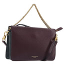 GIVENCHY Chain Shoulder Bag Leather 2way Wine Red Gold Auth 197889A-1
