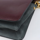 GIVENCHY Chain Shoulder Bag Leather 2way Wine Red Gold Auth 197889A-9