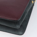 GIVENCHY Chain Shoulder Bag Leather 2way Wine Red Gold Auth 197889A-17