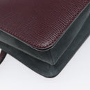 GIVENCHY Chain Shoulder Bag Leather 2way Wine Red Gold Auth 197889A-18