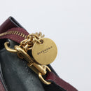 GIVENCHY Chain Shoulder Bag Leather 2way Wine Red Gold Auth 197889A-20