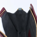 GIVENCHY Chain Shoulder Bag Leather 2way Wine Red Gold Auth 197889A-23