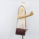 GIVENCHY Chain Shoulder Bag Leather 2way Wine Red Gold Auth 197889A-25
