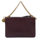 GIVENCHY Chain Shoulder Bag Leather 2way Wine Red Gold Auth 197889A-2