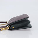 GIVENCHY Chain Shoulder Bag Leather 2way Wine Red Gold Auth 197889A-4