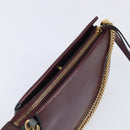 GIVENCHY Chain Shoulder Bag Leather 2way Wine Red Gold Auth 197889A-6