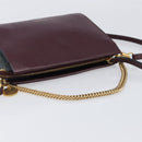 GIVENCHY Chain Shoulder Bag Leather 2way Wine Red Gold Auth 197889A-7