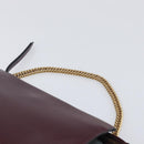 GIVENCHY Chain Shoulder Bag Leather 2way Wine Red Gold Auth 197889A-14