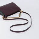 GIVENCHY Chain Shoulder Bag Leather 2way Wine Red Gold Auth 197889A-8