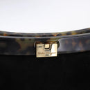 Salvatore Ferragamo Hand Bag Suede Black Gold Auth 197890V-14