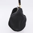 Salvatore Ferragamo Hand Bag Suede Black Gold Auth 197890V-4