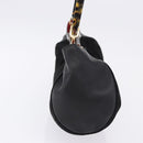 Salvatore Ferragamo Hand Bag Suede Black Gold Auth 197890V-5