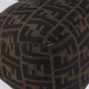 FENDI Zucca Canvas Mamma Baguette Shoulder Bag Black Brown Auth 197893A-14