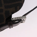 FENDI Zucca Canvas Mamma Baguette Shoulder Bag Black Brown Auth 197893A-18