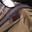 FENDI Zucca Canvas Mamma Baguette Shoulder Bag Black Brown Auth 197893A-10