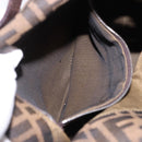 FENDI Zucca Canvas Mamma Baguette Shoulder Bag Black Brown Auth 197893A-12