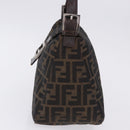 FENDI Zucca Canvas Mamma Baguette Shoulder Bag Black Brown Auth 197893A-3