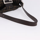 FENDI Zucca Canvas Mamma Baguette Shoulder Bag Black Brown Auth 197893A-7