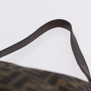 FENDI Zucca Canvas Mamma Baguette Shoulder Bag Black Brown Auth 197893A-8