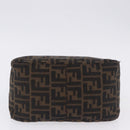 FENDI Zucca Canvas Mamma Baguette Shoulder Bag Black Brown Auth 197893A-5
