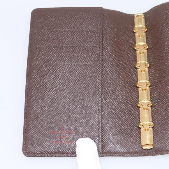 LOUIS VUITTON Damier Ebene Agenda PM Day Planner Cover R20029 LV Auth 197894V