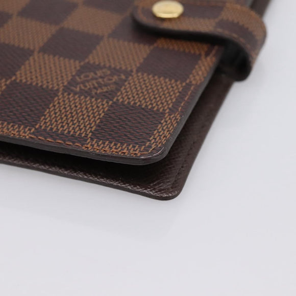 LOUIS VUITTON Damier Ebene Agenda PM Day Planner Cover R20029 LV Auth 197894V