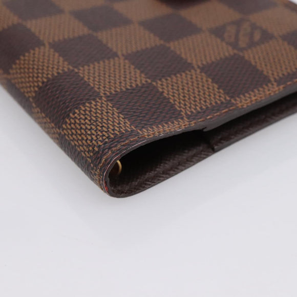 LOUIS VUITTON Damier Ebene Agenda PM Day Planner Cover R20029 LV Auth 197894V