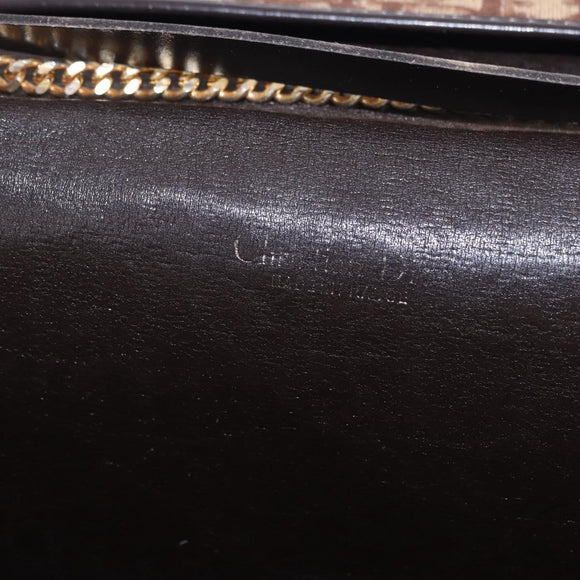 Christian Dior Trotter Canvas Chain Shoulder Bag Beige Gold Auth 197895A