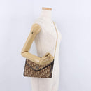 Christian Dior Trotter Canvas Chain Shoulder Bag Beige Gold Auth 197895A-20