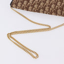 Christian Dior Trotter Canvas Chain Shoulder Bag Beige Gold Auth 197895A-7