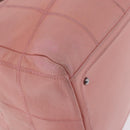 CHANEL Choco Bar Line Mini Boston Bag Leather Pink Silver CC Auth 197897A-9