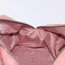 CHANEL Choco Bar Line Mini Boston Bag Leather Pink Silver CC Auth 197897A-21