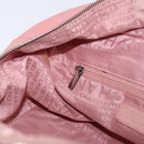 CHANEL Choco Bar Line Mini Boston Bag Leather Pink Silver CC Auth 197897A-22
