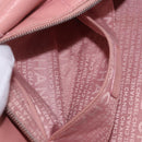 CHANEL Choco Bar Line Mini Boston Bag Leather Pink Silver CC Auth 197897A-23