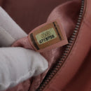 CHANEL Choco Bar Line Mini Boston Bag Leather Pink Silver CC Auth 197897A-12