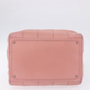 CHANEL Choco Bar Line Mini Boston Bag Leather Pink Silver CC Auth 197897A-5