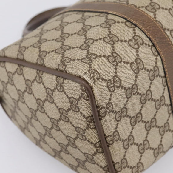 GUCCI GG Supreme Web Sherry Line Hand Bag PVC Beige Gold 40 02 007 Auth 197903