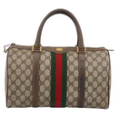 GUCCI GG Supreme Web Sherry Line Hand Bag PVC Beige Gold 40 02 007 Auth 197903-13
