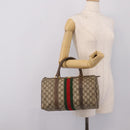GUCCI GG Supreme Web Sherry Line Hand Bag PVC Beige Gold 40 02 007 Auth 197903-22