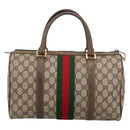 GUCCI GG Supreme Web Sherry Line Hand Bag PVC Beige Gold 40 02 007 Auth 197903-2