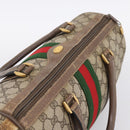 GUCCI GG Supreme Web Sherry Line Hand Bag PVC Beige Gold 40 02 007 Auth 197903-6