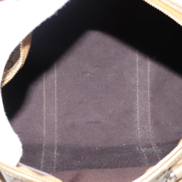 GUCCI GG Crystal Boston Bag Coated Canvas Gold 193603 Auth 197908